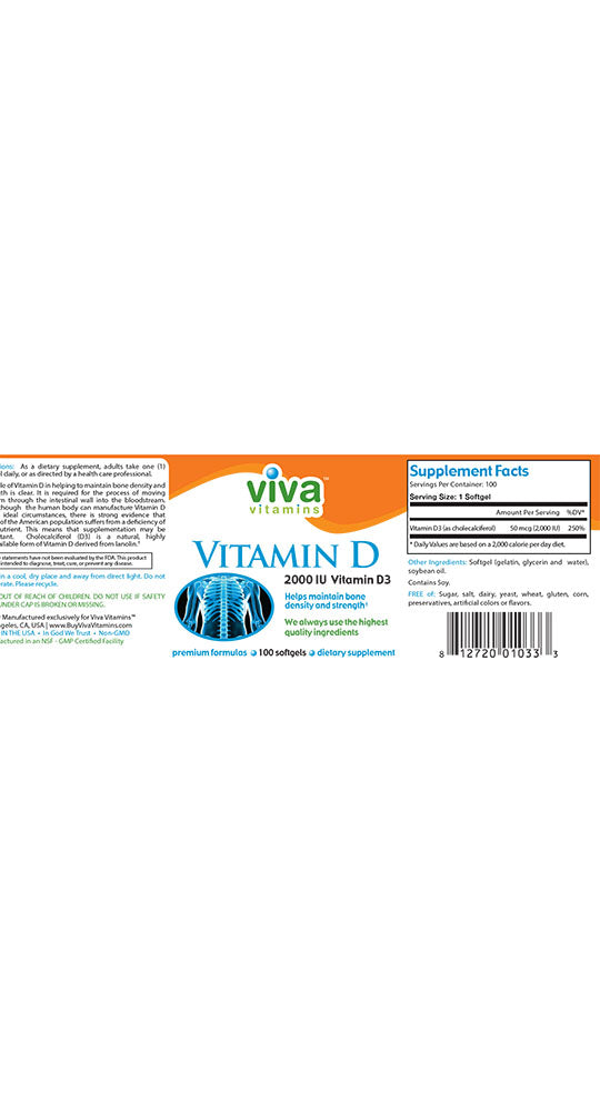 Vitamin D3 (2,000 IU)
